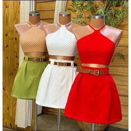 Imagem de Cropped Frente Unica com Amarração Tricot Verão