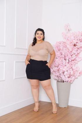 Imagem de Cropped G2 Transparente Lurex Brilho Festa  Plus Size Sexy ct1