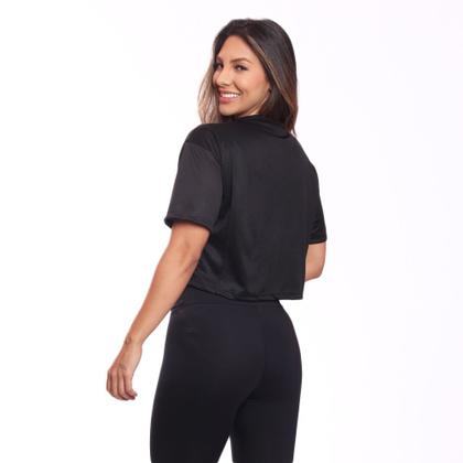 Imagem de Cropped Manga Curta Mulher Dry Proteção UV Blusa Blusinha Academia Treino