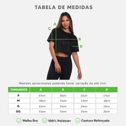 Imagem de Cropped Manga Curta Mulher Dry Proteção UV Blusa Blusinha Academia Treino