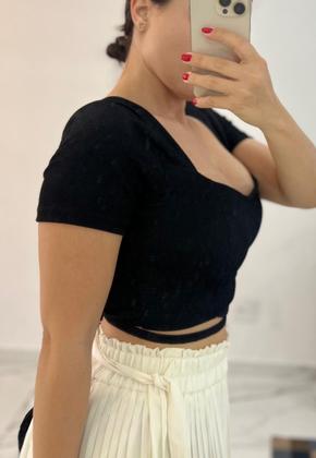 Imagem de Cropped Manguinho em Tecido Laurel Avulso, com Bojo