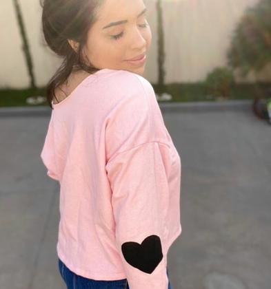 Imagem de Cropped moletom moda feminina Rosa