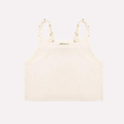 Imagem de Cropped Off White Com Perolas Pituchinhus de Tule 28288