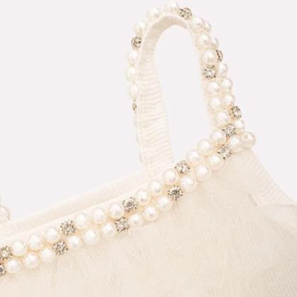 Imagem de Cropped Off White Com Perolas Pituchinhus de Tule 28288