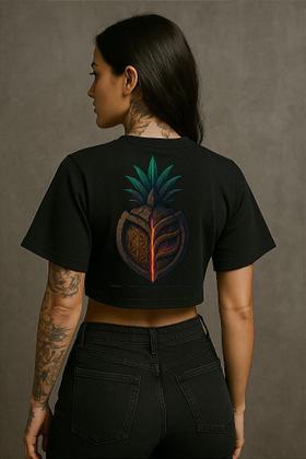 Imagem de Cropped Oversized Preto - Estampa DTF - 100% Algodão