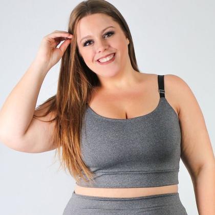 Imagem de Cropped Plus Size Mescla Sem Bojo