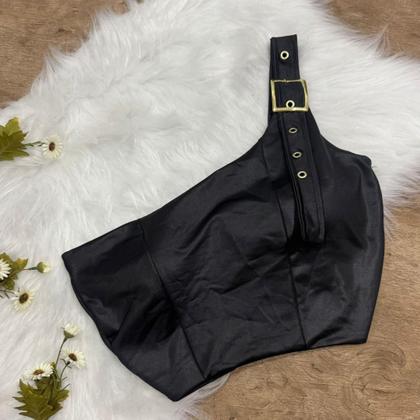 Imagem de Cropped Plus Size uma Alça com Fivela e Bojo 0668