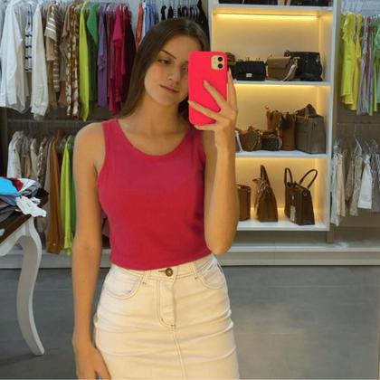 Imagem de Cropped Regatinha Básico s/Bojo Tam.Unico Slim Moda Verão 3058.C1