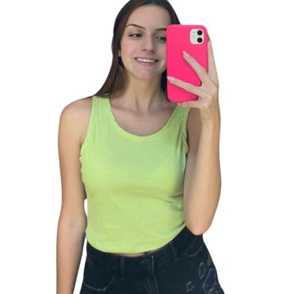 Imagem de Cropped Regatinha Básico s/Bojo Tam.Unico Slim Moda Verão 3058.C1