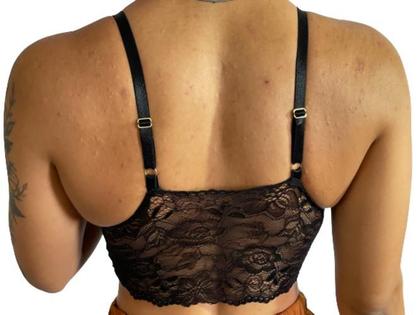 Imagem de Cropped Renda Regata Blusinha Top Bojo Decote Feminino Costura Reforçada R11