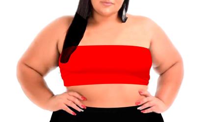 Imagem de Cropped sem alça Faixa Plus Size Top Do Tam Pp Ao G4
