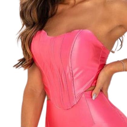 Imagem de Cropped Top Blusa Corselet Feminino Decotado Festa Balada Casual Elegante