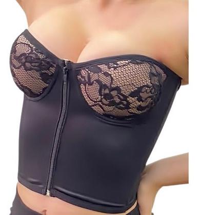 Imagem de Cropped Top Bojo Rendado Com Zíper Barbatanas Z30