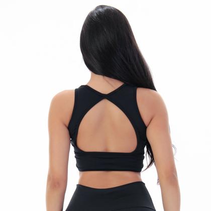 Imagem de Cropped Top com Bojo Removível Academia Fitness - Fitmoda