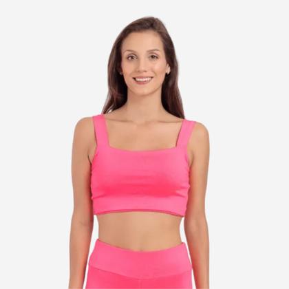 Imagem de Cropped Top Feminino Alça Larga Sem Bojo Academia