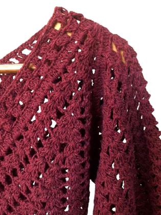 Imagem de Cropped tricot croche furos laço nas costas