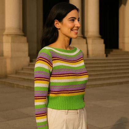 Imagem de Cropped Tricot Listrado Canoa