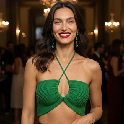 Imagem de Cropped Tricot Modal Alça Fina Decote Redondo
