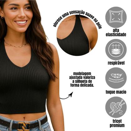 Imagem de Cropped Tricot Modal Frente Única