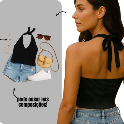 Imagem de Cropped Tricot Modal Frente Única