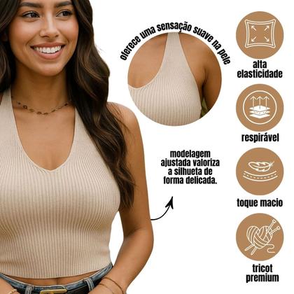 Imagem de Cropped Tricot Modal Frente Única