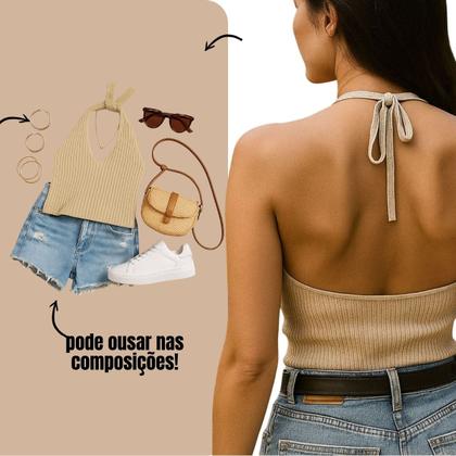 Imagem de Cropped Tricot Modal Frente Única