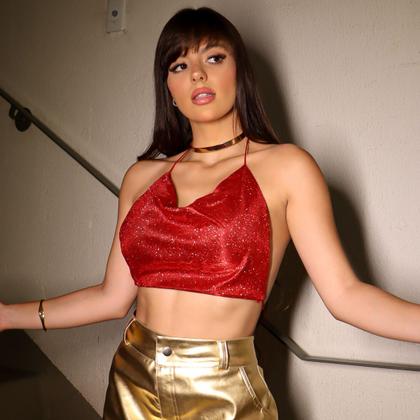 Imagem de Croptop Brilhante com costas nua