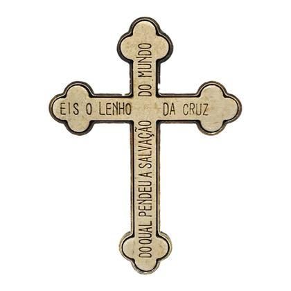 Imagem de Crucifixo Cruz de Mão Livrai-nos Do Mal São Bento Metal 9 Cm