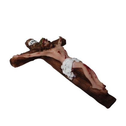 Imagem de Crucifixo Cruz de Parede Resina Nacional 10 cm