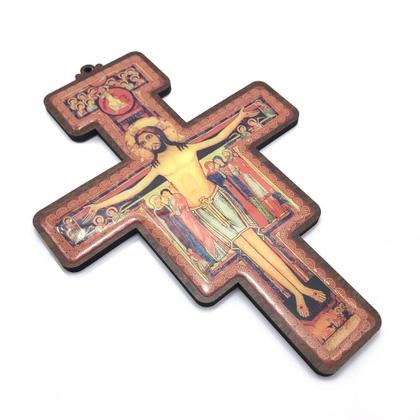 Imagem de Crucifixo Cruz de São Damião Parede MDF 24 cm