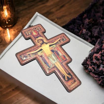 Imagem de Crucifixo Cruz de São Damião Parede MDF 24 cm