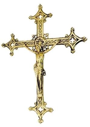 Imagem de Crucifixo Parede Bronze 37 Cm Decoração Igreja Jesus Cristo