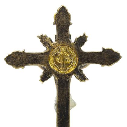 Imagem de Crucifixo Pedestal Importado Resina 20 cm