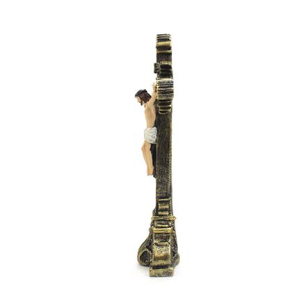 Imagem de Crucifixo Pedestal Importado Resina 20 cm