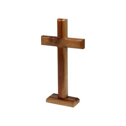 Imagem de Cruz de Madeira de Mesa Intercessão 25 cm Feita à Mão