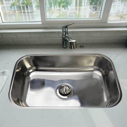 Imagem de Cuba Aço Inox Retangular Polido 49x34cm Embutir Sobrepor
