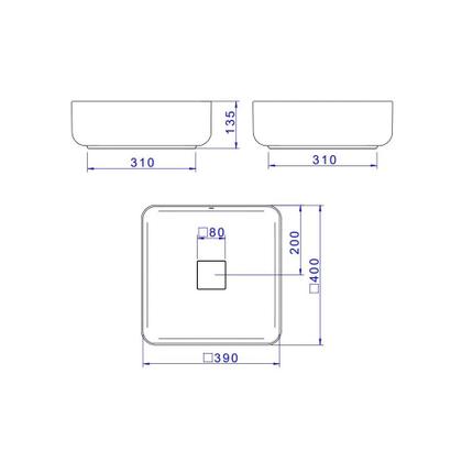 Imagem de Cuba Apoio Deca Slim 40X40 L.11040.94 Quadrada Ébano