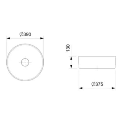 Imagem de Cuba Apoio Incepa Platinum P2 Black Matte 39cm