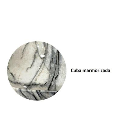 Imagem de Cuba Banheiro Cerâmica Marmorizada Sobrepor Apoio MG199