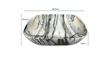 Imagem de Cuba Banheiro Cerâmica Marmorizada Sobrepor Apoio MG199