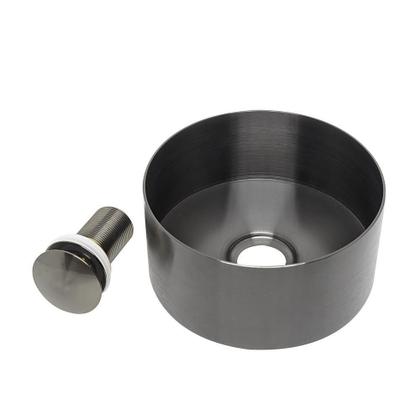 Imagem de Cuba Banheiro Redonda Escovada Aço Inox 304 Válvula Click