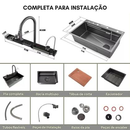 Imagem de Cuba Cascata Inox 304 Multifuncional completa Digital Domesc D20241