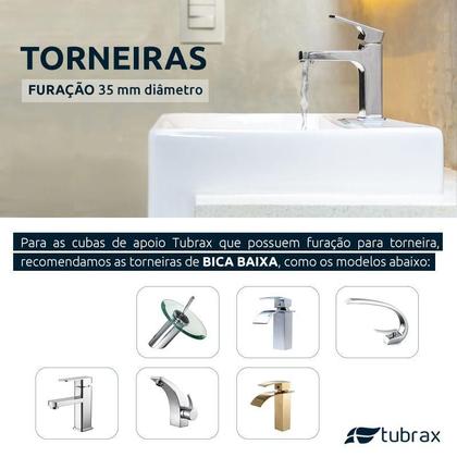Imagem de Cuba Cerâmica Lavabo Banheiro Em Louça Semi-encaixe Branca Tubrax