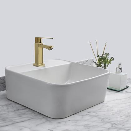 Imagem de Cuba Cerâmica Sobrepor Apoio Banheiro Pia 40X40 Cm