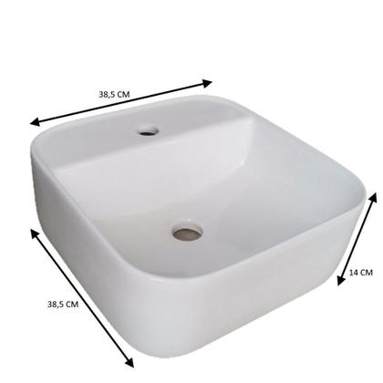 Imagem de Cuba Cerâmica Sobrepor Apoio Banheiro Pia 40X40 Cm
