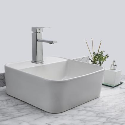 Imagem de Cuba Cerâmica Sobrepor Apoio Banheiro Pia 40X40 Cm