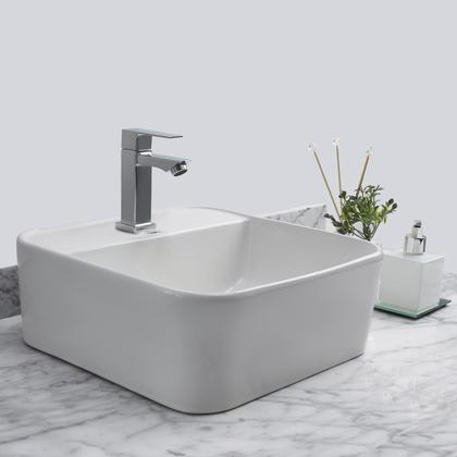 Imagem de Cuba Cerâmica Sobrepor Apoio Banheiro Pia 40X40 Cm