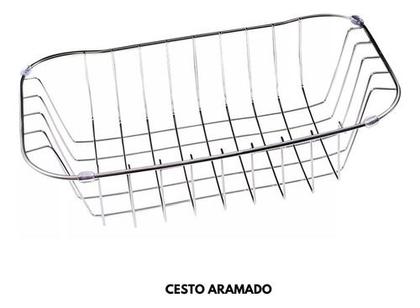 Imagem de Cuba cozinha 60x42cm aço inox escovado com torneira e tábua