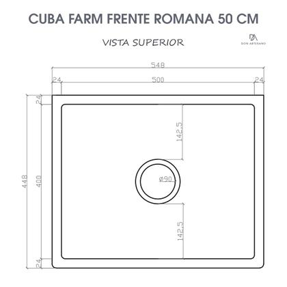 Imagem de Cuba Cozinha Farm Sink Frente Romana 50 cm Fazenda