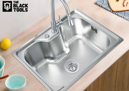 Imagem de Cuba Cozinha Pia Gourmet Aço Inox 50x40cm 26l Com Acessórios Kit Completo Válvula Sifão Ravenna